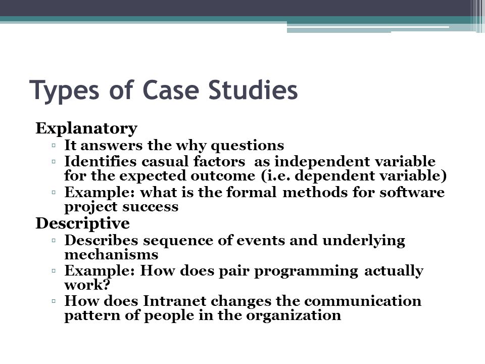 Types of qualitative research designs case study
